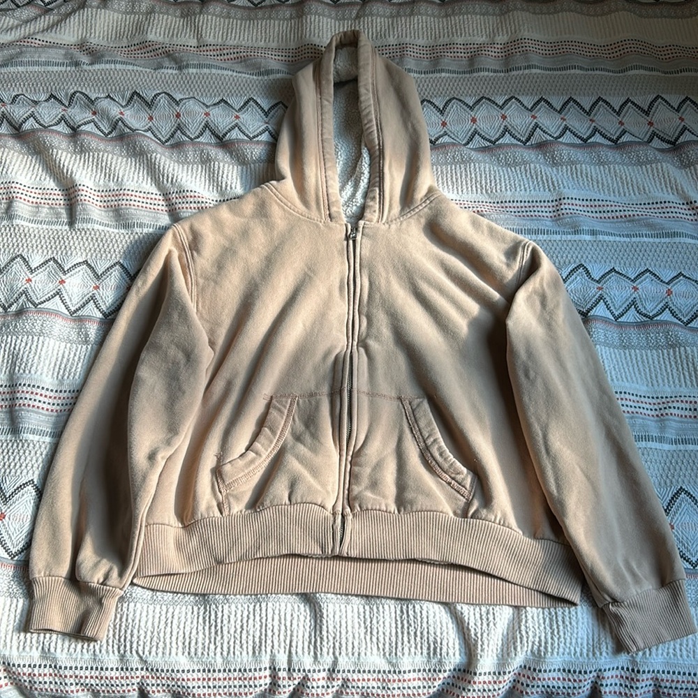 Hollister Women’s Tan Zip Up Hoodie